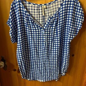Grand & Greene Navy and White Gingham Blouse